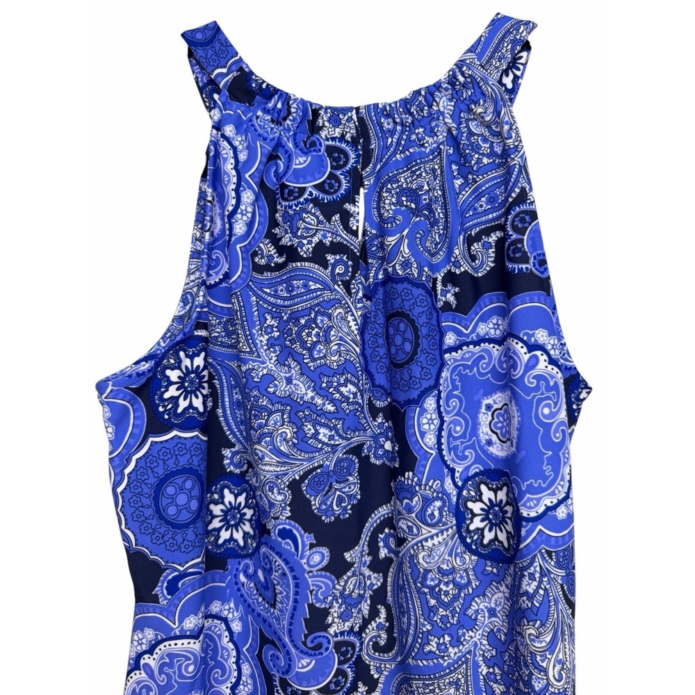 Jude Connally‎ Claire Captivia Paisley Print Tank Top Navy Blue Women's Size Med - Picture 4 of 12